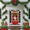 thumbnail image 1 of Twfbrm Christmas Door Cover, Christmas Decorations, 35"x80" Merry Christmas Fabric Front Door Banner with Santa Pattern, Winter Holiday Photography Backdrop Xmas Hanging Porch Sign for Party, 1 of 6
