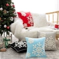 thumbnail image 1 of Twfbrm Christmas Pillow Covers 18x18 In Cotton Xmas Blessing Throw Pillows Cover for Bed Sofa Cushion Car Snowflake Embroideried Pillowcases for Couch Bedroom Christmas Decorations on Clearance - Blue, 1 of 6