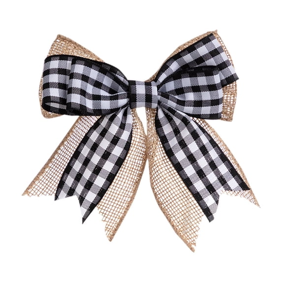 Twfbrm Christmas Plaid Tree Bows Decorations, Double Layered Linen Bowknot Wreath Bow for Christmas Garland Tree, Crafts, Wrapping, Wreath Xmas Hanging Ornaments Decor Clearance