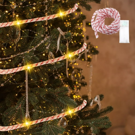 Twfbrm Christmas Ribbon Lights Christmas Lights 6.56 ft Glow Christmas Tree Ribbon Battery Operated Indoor String Lights for Outdoor Xmas Holiday Party Wedding Garland Lighted Decoration