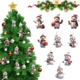 thumbnail image 1 of Twfbrm Christmas Snowman Hanging Ornaments, 2D Acrylic Cute Cartoon Snowmen Pendant with Rope, Winter Holiday Christmas Tree Hanging Crafts Christmas Decorations for Xmas Tree Party Favors, 1 of 6
