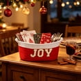thumbnail image 1 of Twfbrm Christmas Storage Baskets, Small Gift Basket with Handle and Gold Letter Design, Cute Woven Basket Christmas Decoration for Toys, Holiday, Party, Home Decor, 1 of 6