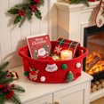 thumbnail image 1 of Twfbrm Christmas Storage Baskets, Small Santa Claus Reindeer Xmas Tree Ornaments Gift Basket with Handles and Pom-Poms, Cute Soft Woven Basket Christmas Decoration for Holiday Party Home Decor(Red), 1 of 5