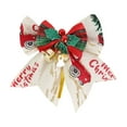 thumbnail image 1 of Twfbrm Christmas Tree Bows, 3.5" Christmas Bow with Bells, Linen Bowknot Wreath Bow with Jingle Bells for Xmas Garland Tree, Crafts, Hanging Christmas Decorations For Party Home (BG-D) on Clearance, 1 of 5