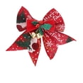 thumbnail image 1 of Twfbrm Christmas Tree Bows, 3.5" Christmas Bow with Bells, Linen Bowknot Wreath Bow with Jingle Bells for Xmas Garland Tree, Crafts, Hanging Christmas Decorations For Party Home (RD-B) on Clearance, 1 of 5
