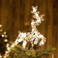 thumbnail image 1 of Twfbrm Christmas Tree Topper, Christmas Decorations 14" Hollow Reindeer Treetop with LED Lights, Battery Operated Light Up Xmas Tree Topper Rustic Christmas Tree Ornament for Holiday Party, 1 of 6