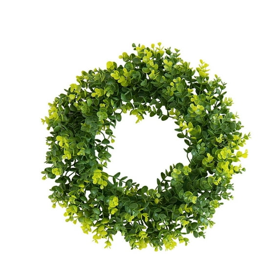 Twfbrm Christmas Wreath Artificial Green Leaves Wreath, Front Door Wreath, Hanging Wall Windows Decoration Holiday Festival Wedding Decor