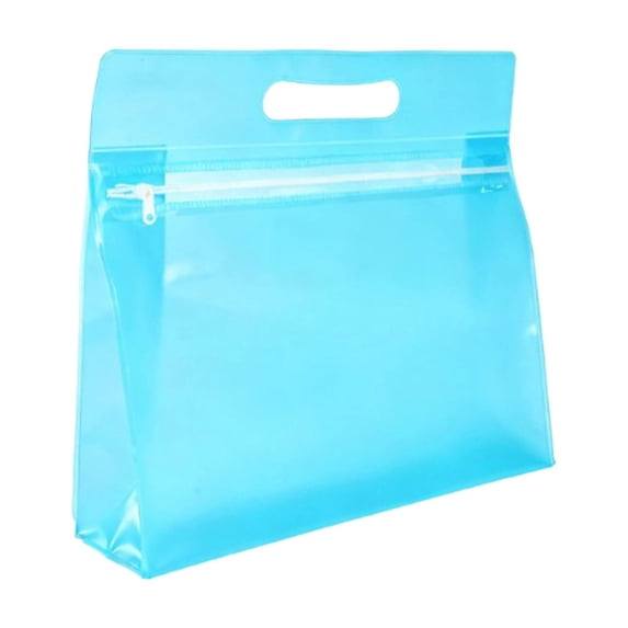 Twfbrm Clear PVC Travel Bags, Waterproof Leakproof Storage Bag with Zipper and Handle, Portable Reusable Makeup Cosmetic Bags for Travel, Swimsuit, Beach, Toiletries