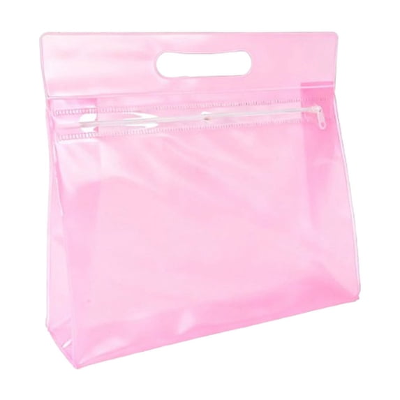 Twfbrm Clear PVC Travel Bags, Waterproof Leakproof Storage Bag with Zipper and Handle, Portable Reusable Makeup Cosmetic Bags for Travel, Swimsuit, Beach, Toiletries