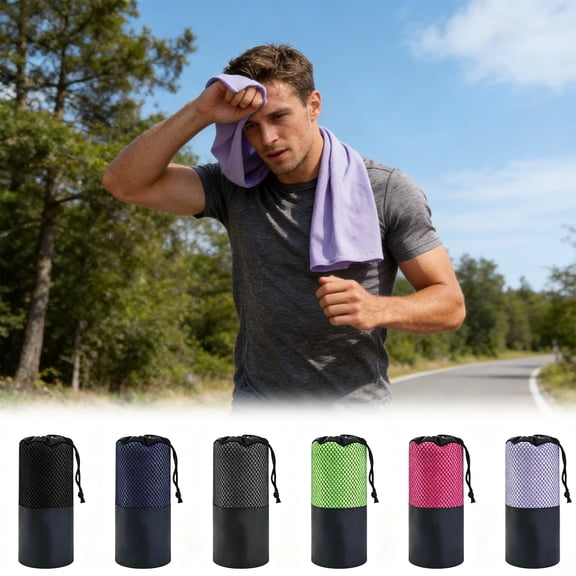 Twfbrm Cooling Towels for Men and Women, Microfiber Gym Towels with Storage Bag, Super Absorbent & Quick Dry Sweat Towels, Lightweight Workout Towels for Yoga, Camping, Travel, Exercise & Fitness