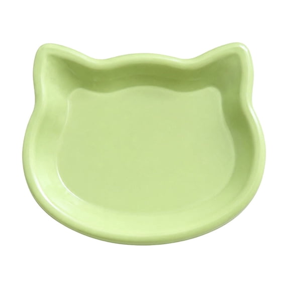 Twfbrm Cute Cat Bowl with Shallow Design, Non-Slip Food-Grade Pet Dish for Indoor Cats, Cat Face Shaped Food Bowl, Small Sturdy Pet Water Bowl for Dry Food, Wet Food