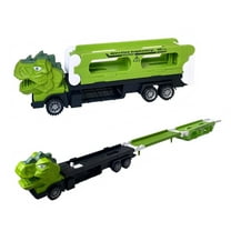 Twfbrm Dinosaur Trucks for Kids 3-5,Foldable Dinosaur Transport Truck with Racing Track,3PCS Dinosaur Truck Toy,Toddler Truck Toys Suitable for Boys Girls