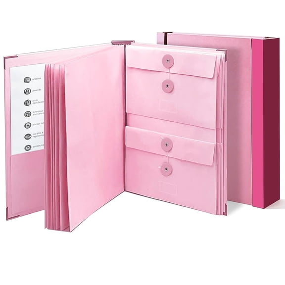 Twfbrm Document Organizer, Large Capacity Expanding File Folder with Pockets, Accordion File Organizer with Label, School Office Supplies for Important Papers, Certificates, Passports, Letters
