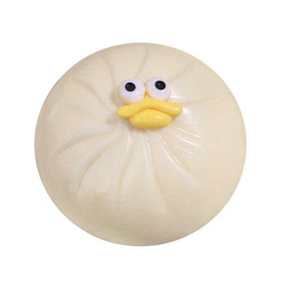 Twfbrm Dumpling Stress Ball, 4 Inch Soft Giant Squashy Dumpling with Slow Rising Effect, Steamed Stuffed Bun Anxiety Relief Sensory Fidget Toys, Squeeze Dough Decompression Toy for Adults