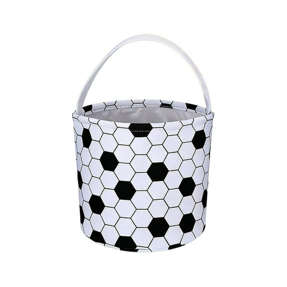 Twfbrm Easter Basket for Kids, Sports Ball Design Easter Egg Storage Buckets with Handle, Decorative Fabric Empty Easter Egg Hunting Basket Reusable Gifts Treat Tote Bags Party Favors