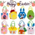 thumbnail image 1 of Twfbrm Easter Baskets for Kids, Lightweight Non-Woven Fabric Easter Bunny Basket with Handle, Handmade Reusable Felt Goodie Bags Cute Bunny Tote Gift Bags Party Favor for Easter Eggs Hunting, 1 of 8
