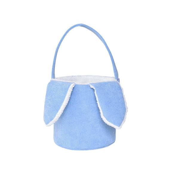 Twfbrm Easter Bunny Baskets for Kids, Tufted Corduroy Plush Rabbit Bucket with Long Ears and Handle, Decorative Fabric Empty Easter Egg Hunting Bags Reusable Gifts Tote Bags Party Favors