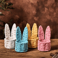 thumbnail image 1 of Twfbrm Easter Bunny Woven Basket, Easter Decorations, Handmade Wicker Storage Basket with Rabbit Ears, Reusable Empty Easter Egg Basket Small Decorative Bucket Candy Snack Container for Party Favor, 1 of 8