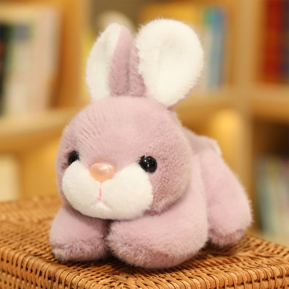 Twfbrm Easter Plush Bunny Dolls, 8 Inch Adorable Purple Rabbit Doll with Soft Fabric and Stuffing, Fluffy Stuffed Animals Toy Small Bunny Plushie Easter Basket Stuffers for Kids, Boys and Girls