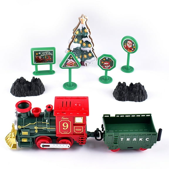 Twfbrm Electric Train Set Toys, Train Sets for Boys Toddlers Train Toys,Battery-Powered Locomotive Engine with Sound and Lights, Christmas Toy Train for Age 3 4 5 6 Years Old Kids