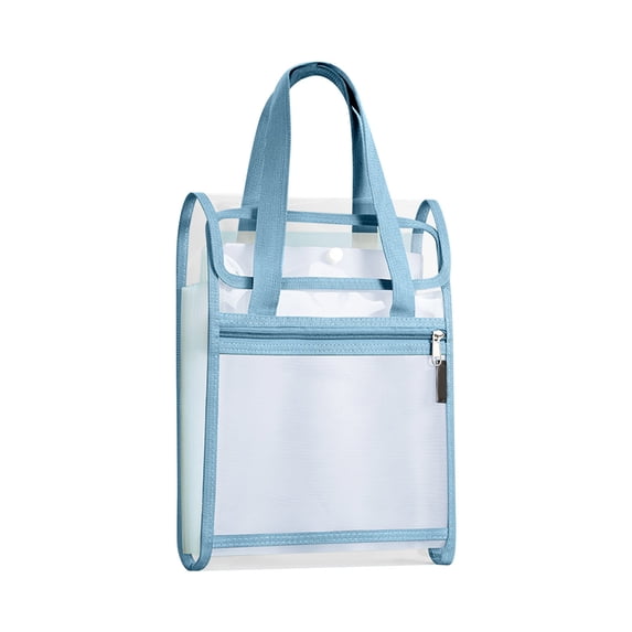 Twfbrm Expanding File Organizer with Handle, 13 Pockets Large Capacity File Folder with Label, Waterproof Accordion File Tote Pouch with Snap Closure, Portable Document Storage Bag for Office, Blue