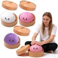 thumbnail image 1 of Twfbrm Extra Large Dumpling Stress Ball, 10" Giant Squashy Dumpling with Slow Rising Effect, Soft Stress Relief Squeeze Dough Ball Sensory Fidget Toy, Steamed Stuffed Bun Decompression Toy, 1 of 9