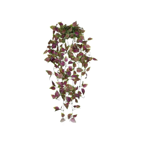 Twfbrm Fake Hanging Plants for Home Decor, 39" Artificial Ivy Vine with Purple Shiso Leaves, UV Resistant Plastic Hanging Pothos Plants Greenery Garland for Wall Office Porch Wedding Party Outdoor