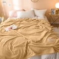 thumbnail image 1 of Twfbrm Fleece Throw Blanket, 3D Striped Jacquard Flannel Bed Blanket, Soft Fluffy Lightweight Plush Blanket Textured Decorative Blanket Machine Washable for Couch Sofa Bed Living Room(59"x79"), 1 of 6