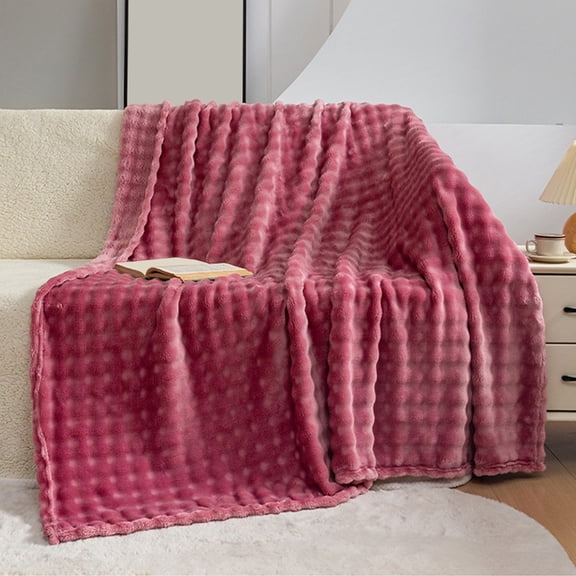 Twfbrm Fleece Throw Blankets, 3D Bubble Jacquard Flannel Plush Blankets, Soft Fluffy Lightweight Nap Blanket Textured Decorative Blanket Machine Washable for Couch Sofa Bed Living Room(28"x40")