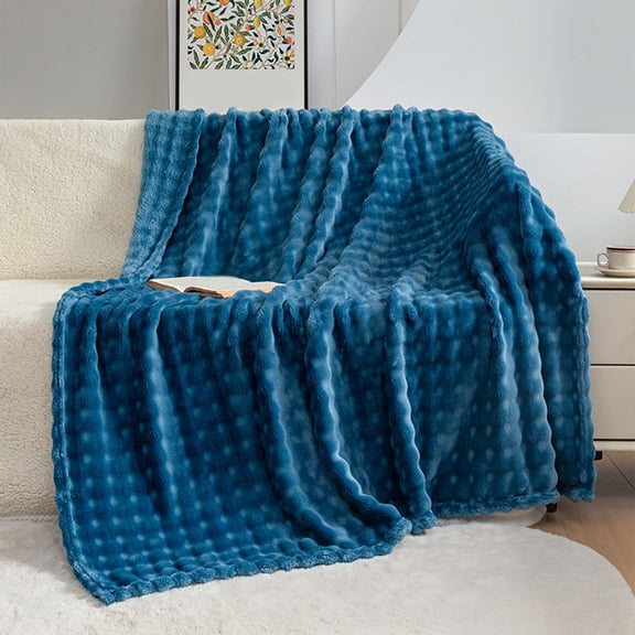 Twfbrm Fleece Throw Blankets, 3D Bubble Jacquard Flannel Plush Blankets, Soft Fluffy Lightweight Nap Blanket Textured Decorative Blanket Machine Washable for Couch Sofa Bed Living Room(28"x40")