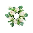 thumbnail image 1 of Twfbrm Flower Candle Rings Wreath, 3" Inner Artificial Peony Candle Ring with Green Leaves, Floral Pillar Candle Holder Decorative Tealight Candle Garland Table Centerpieces Spring Decor for Wedding, 1 of 6