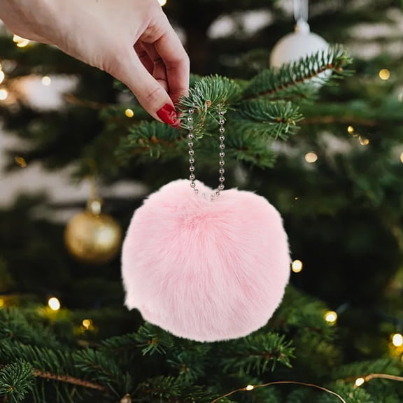 Twfbrm Furry Christmas Ball Ornaments for Xmas Tree, 3.2 Inch Soft Fluffy Pom Poms Balls Pendants, Shatterproof Plush Decorative Hanging Baubles Christmas Decorations for Home Party Fireplace