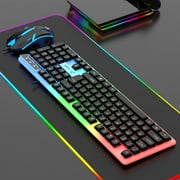 Twfbrm Gaming Keyboard and Mouse Combo, USB Wired RGB Backlit Full Size Keyboard and Mouse, 1600 DPI Ergonomic Mouse and Mechanical Feel Keyboard with Tilt Angle for PC Laptop Computer Game and Work