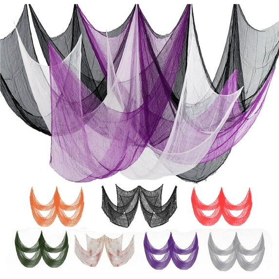 Twfbrm Halloween Creepy Cloth, Halloween Decarations 30"x72" Spooky Blood Gauze Cloth for Haunted-Houses, Scary Freaky Hanging Mesh Fabric Decorative Cheese Cloths for Party Wall Window Porch Yard