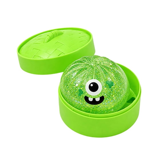 Twfbrm Halloween Dumpling Stress Ball, Spooky Squashy Dumpling with Food Steamer, Stress Relief Sensory Fidget Toy, Soft Stretchy Slow Rising Squeeze Dough Ball, Steamed Stuffed Bun Decompression Toy
