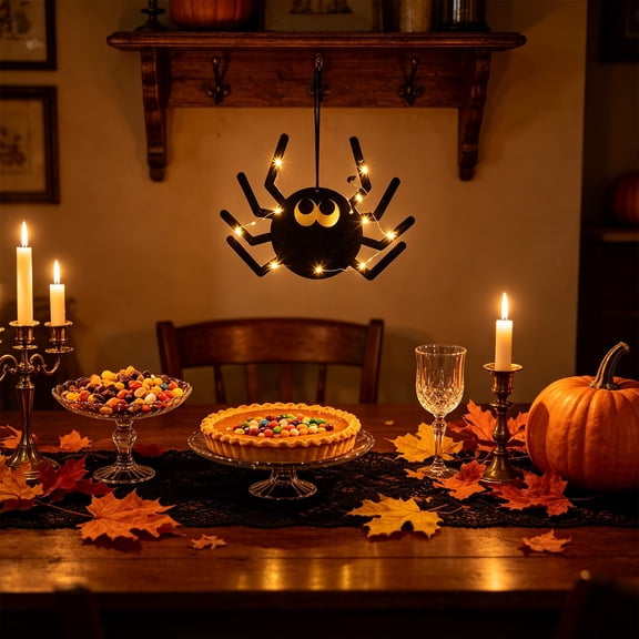 Twfbrm Halloween Hanging Neon Sign Lights, Waterproof Acrylic Cutout Spider Shape LED Light with Battery Powered, Portable Creative String Lights Wall Decor for Window, Bar, Party, Wall