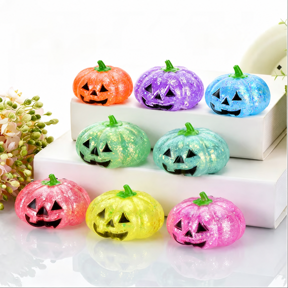 Twfbrm Halloween Pumpkin Stress Balls, 3" Giant Squashy Pumpkin Stress Relief Sensory Fidget Ball Toy, Soft & Stretchy Slow Rising Squeeze Pumpkin, Jack-O'-Lantern Decompression Toy for Party Favors