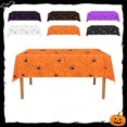 thumbnail image 1 of Twfbrm Halloween Tablecloth, Halloween Decorations 54x108 Inch Disposable Plastic Spider Web Table Cover, Waterproof Wipeable Rectangle Decorative Table Cloth for Birthday Dining Party Supplies, 1 of 7