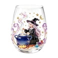 thumbnail image 1 of Twfbrm Halloween Wine Glass, 3D Handmade Creative Drinking Cups with Stemless, Creative Bar Glass with Black Cats Witch And Pumpkin Designs, Funny Clear Tumbler Cup for Home, Party Decorations, 1 of 6