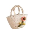 thumbnail image 1 of Twfbrm Hand-Woven Cotton Rope Handbag for Women, Lightweight Flower Storage Basket with Handle, Large Capacity Cotton Thread Tote Bag, Portable Beach Purse Nursery Storage Bin for Daily Use & Travel, 1 of 6