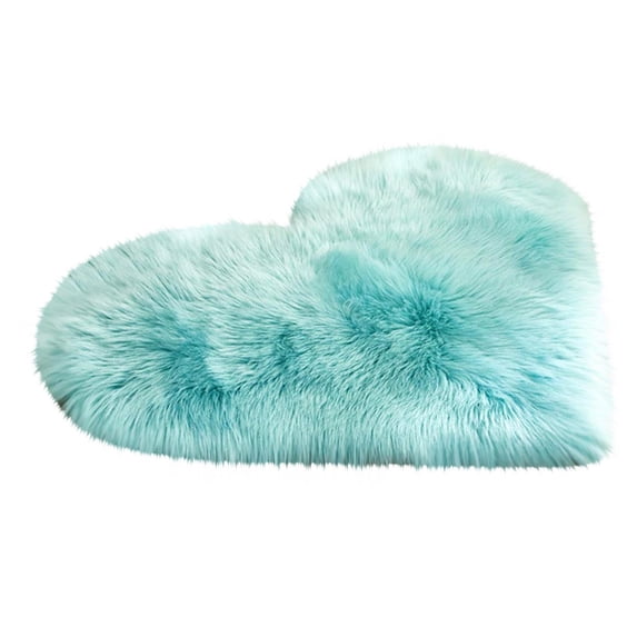Twfbrm Heart Shaped Rugs for Bedroom,Valentines Day Carpet Girls,Cute Shaggy Floor Mirror Mat,Pastel Plush Throw Rug 40x50cm