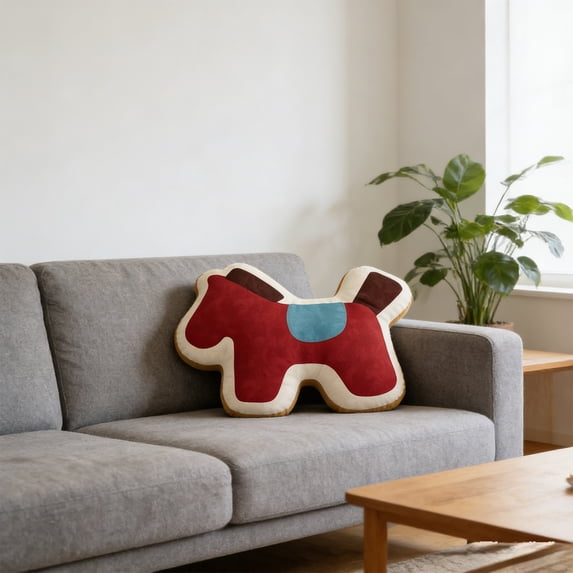 Twfbrm Horse Shaped Throw Pillows, 14 inch Stuffed Pony Plush Pillow with Cotton Filled, Soft and Cozy Animals Hugging Pillow Modern Decorative Cushion Home Decorations for Couch Sofa Living Room