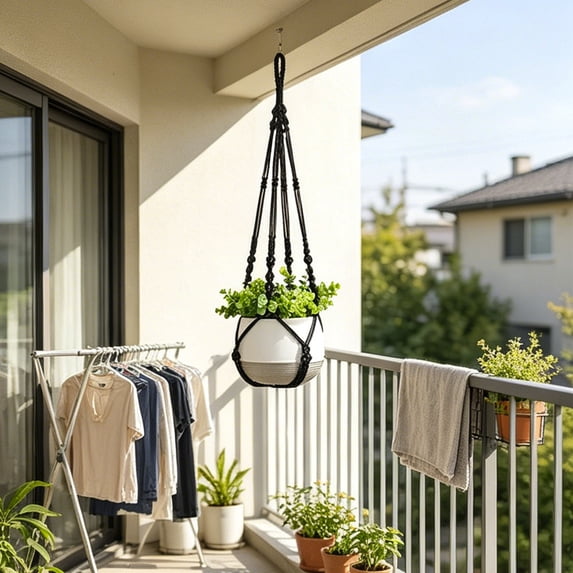Twfbrm Self Watering Hanging Planter, 24 Inch Hanging Baskets Flower Pots with Drainage Holes, Plastic Hanging Planter Basket Outdoor Decorations for Window, Home