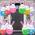 thumbnail image 1 of Twfbrm Inflatable Easter Eggs Decorations, 16 inch PVC Blow Up Colorful Bunny Design Easter Egg Ornaments with Rabbit Ears, Cute Giant Easter Egg Balloons for Indoor Outdoor Yard Lawn Garden, 1 of 9