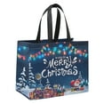thumbnail image 1 of Twfbrm Large Christmas Gift Bags 1 Pcs for Presents with Handle Reusable Non-Woven Christmas Bags for New Year's Shopping Gifts Wrapping Christmas Decorations 13.8*6.7*9.8in(Blue) on Clearance, 1 of 3