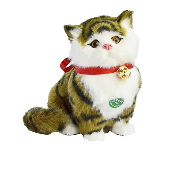 Twfbrm Lifelike Cat Stuffed Animal, Stuffed Cat Plush Toy,Little Cat Plush,Soft Companion Pets, Cat Stuffed Animals, Kids Toys for Girls Boys Baby Gift, Home Decor Christmas Birthday Party Gift-Coffee