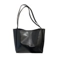 thumbnail image 1 of Twfbrm PU Leather Tote Bags for Women, Solid Color Large Capacity Shoulder Bag with Magnet Snap Closure, Casual Travel Purse Retro Satchel Handbag with Top Handles for Work Dating College, 1 of 7
