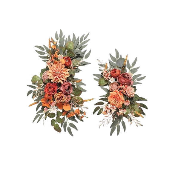Twfbrm Pack of 2 Wedding Arch Decorations Artificial Hanging Flowers Swag for Wedding Welcome Sign Backdrop Balloon Arch Home Party Bridal Ceremony Reusable