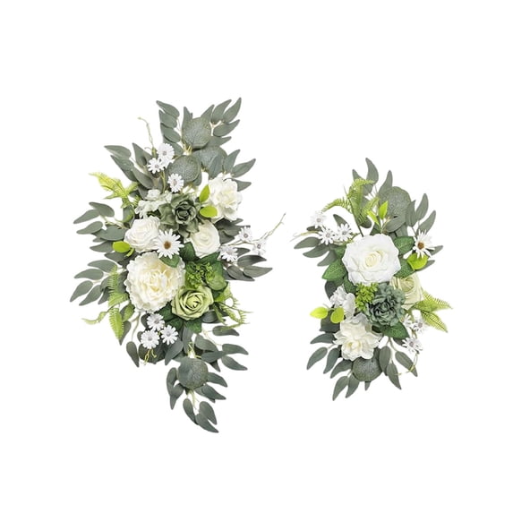 Twfbrm Pack of 2 Wedding Arch Decorations Artificial Hanging Flowers Swag for Wedding Welcome Sign Backdrop Balloon Arch Home Party Bridal Ceremony Reusable