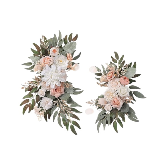 Twfbrm Pack of 2 Wedding Arch Decorations Artificial Hanging Flowers Swag for Wedding Welcome Sign Backdrop Balloon Arch Home Party Bridal Ceremony Reusable